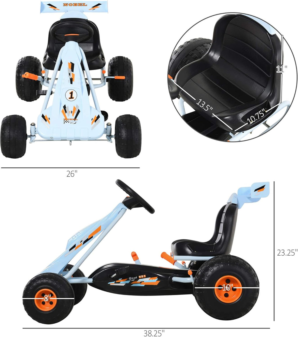 White Plastic Pedal Go Kart with Adjustable Seat U824