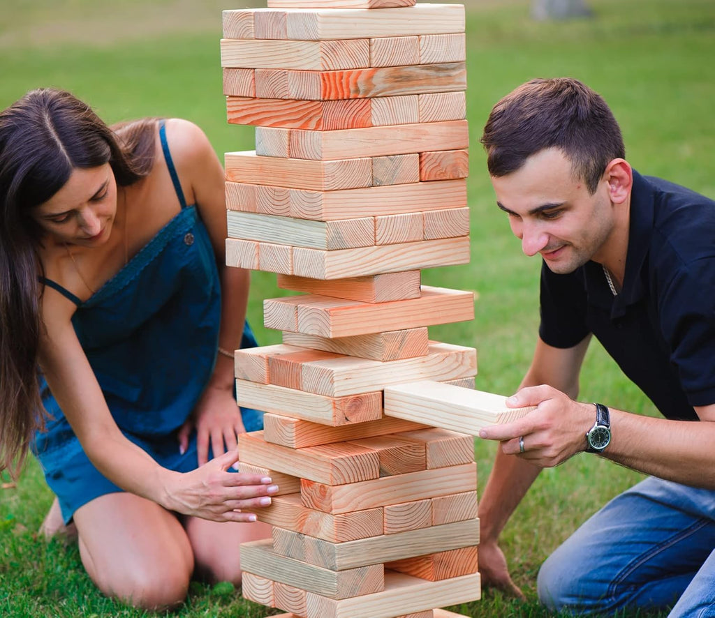 Giant Stacking Game Wooden Tower Game Set with Carrying Bag V86993