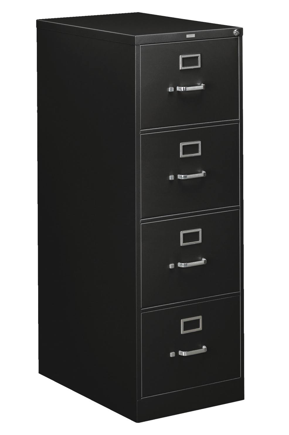 Black 4-Drawer Vertical File Cabinet with Lock V714