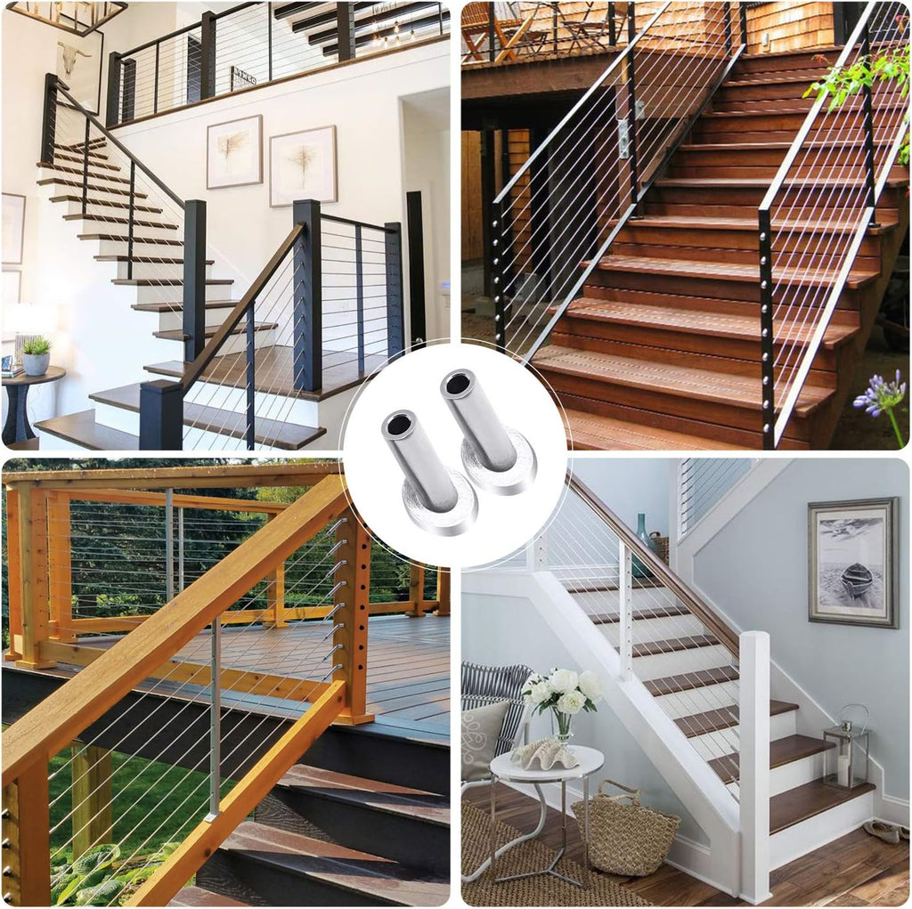 40 PCS 30 Degree Angle Cable Railing Corner Protector Sleeve for 5/32, 3/16 Wire Rope, T316 Stainless Steel G3184