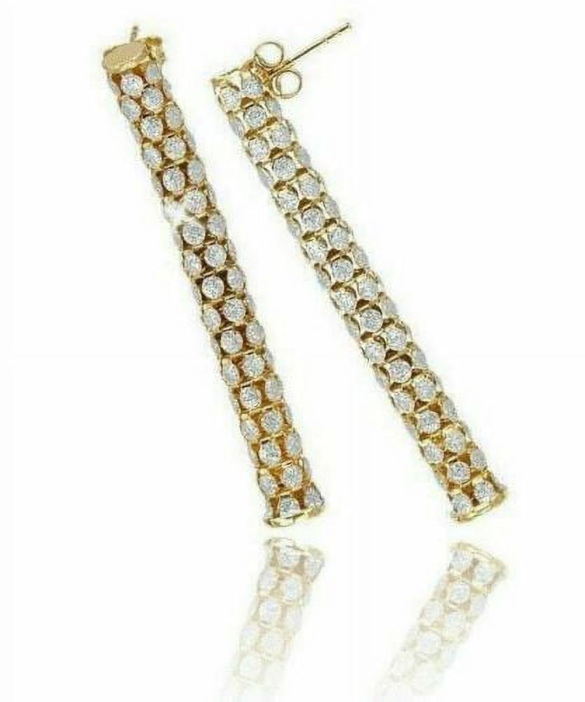 14k Yellow Gold Two Tone Diamond Dangle Earring L1890