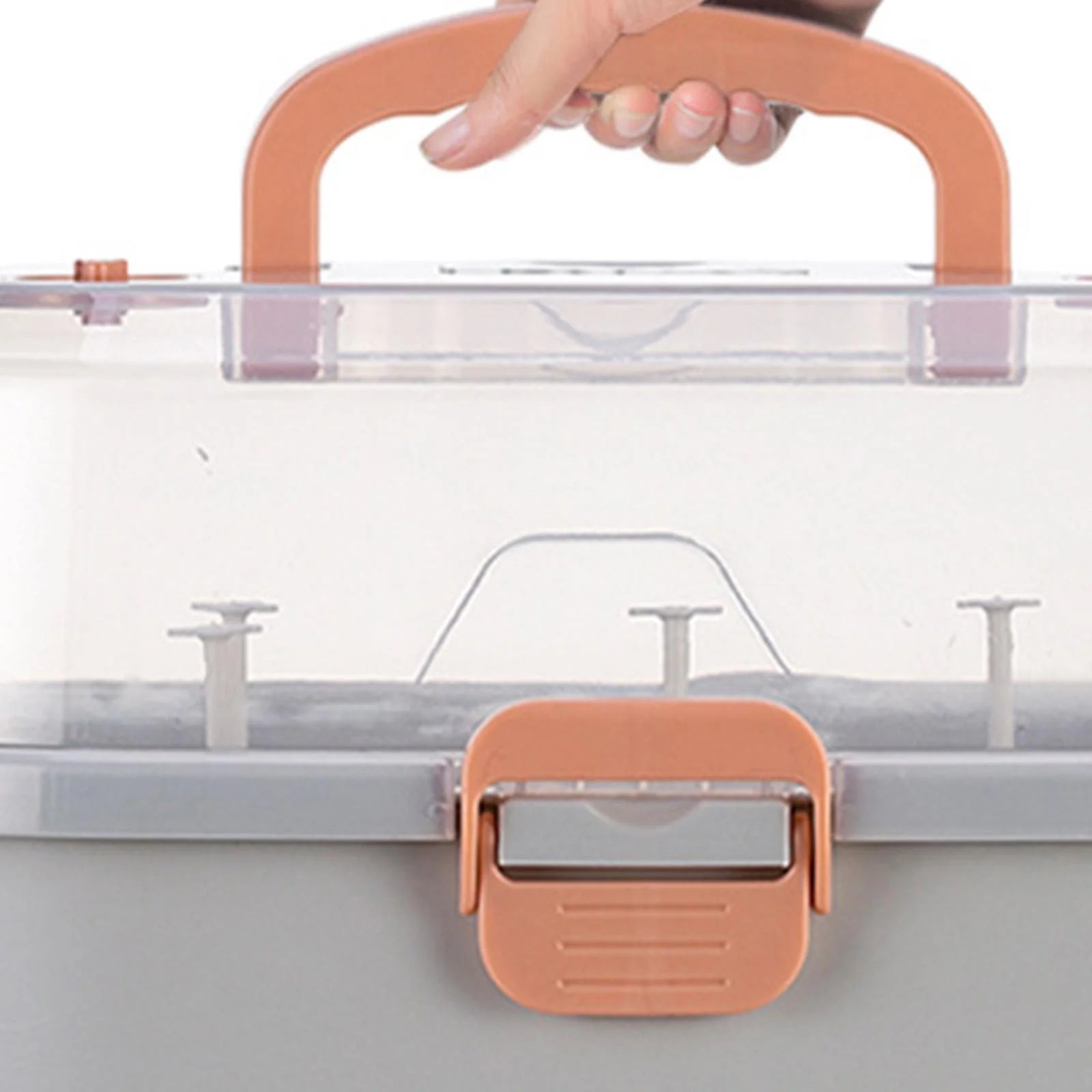 Gray Baby Bottle Drying Rack Storage Organizer with Lid L547789