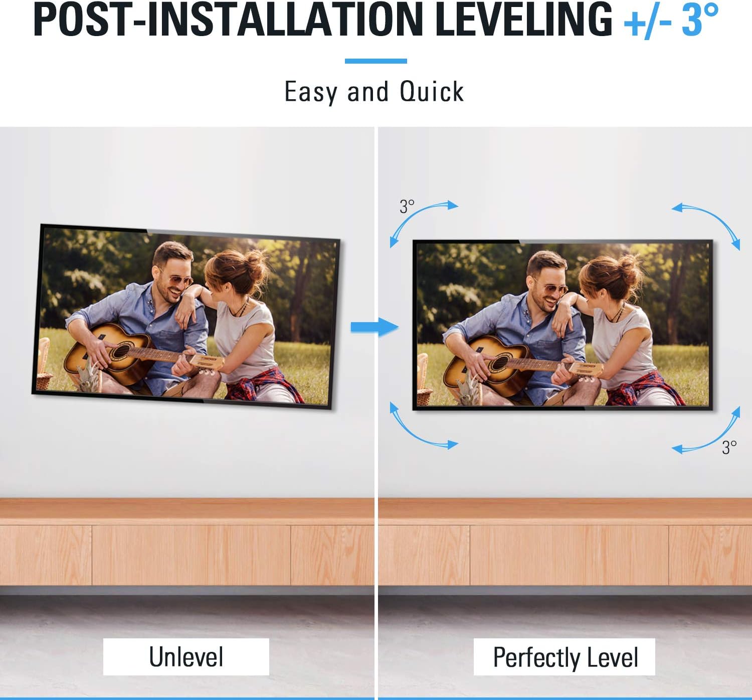TV Mount Full Motion Wall Mount for 26-55 Inch Flat Screen TV, Dual Arms, Max VESA 400x400mm, 99 LBS, Pack of 2 T468496