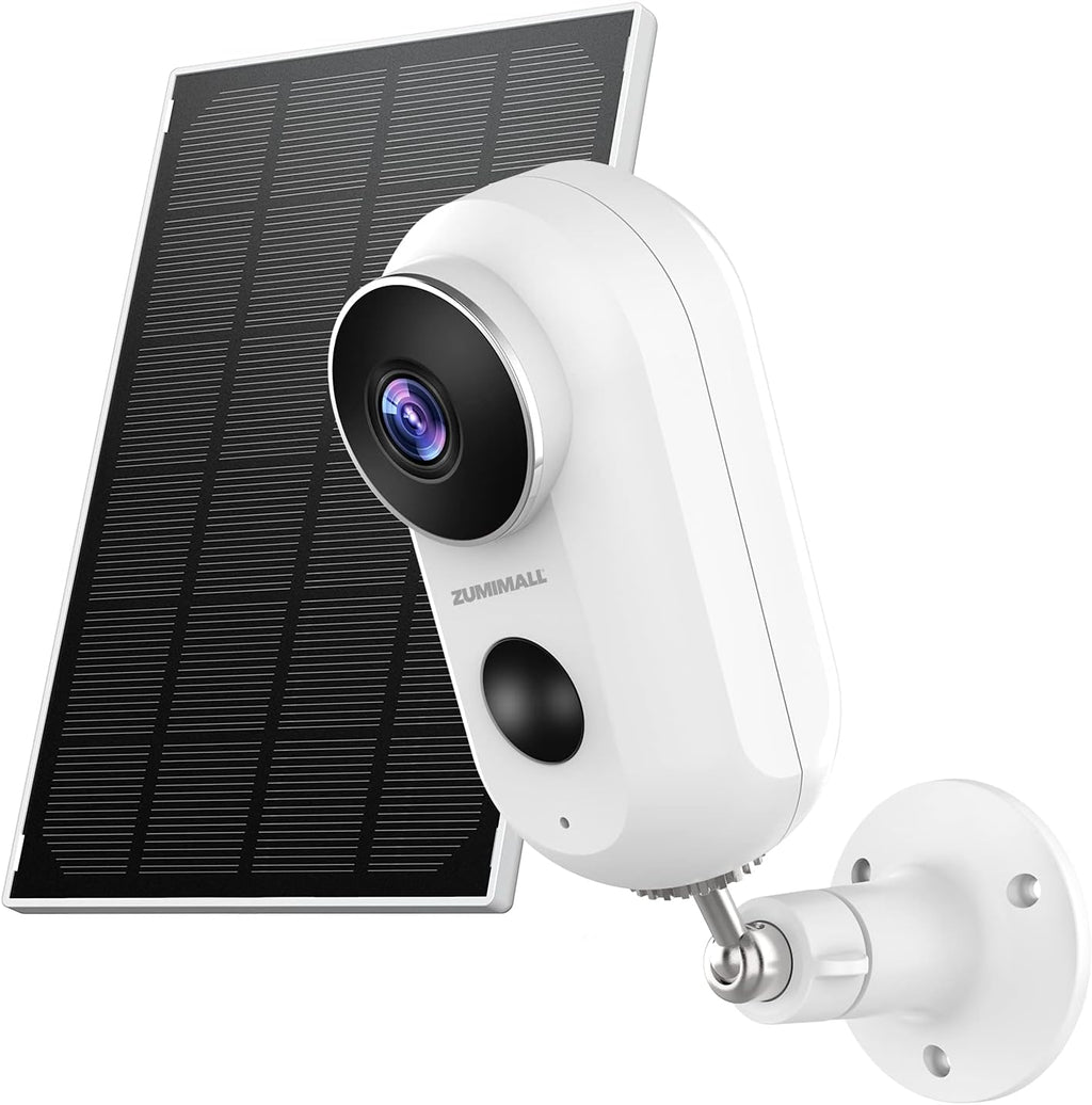 Solar Security Camera, 1080P Night Vision Outdoor Wireless Camera with Motion Detection, 2-Way Audio, Rechargeable Battery, IP65 Waterproof D6284