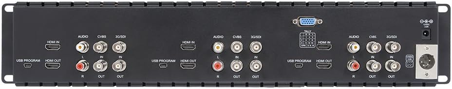 Triple 5 Inch 2RU Rack Mount Monitor LCD 800x400 3G SDI HDMI AV Input and Output P570742