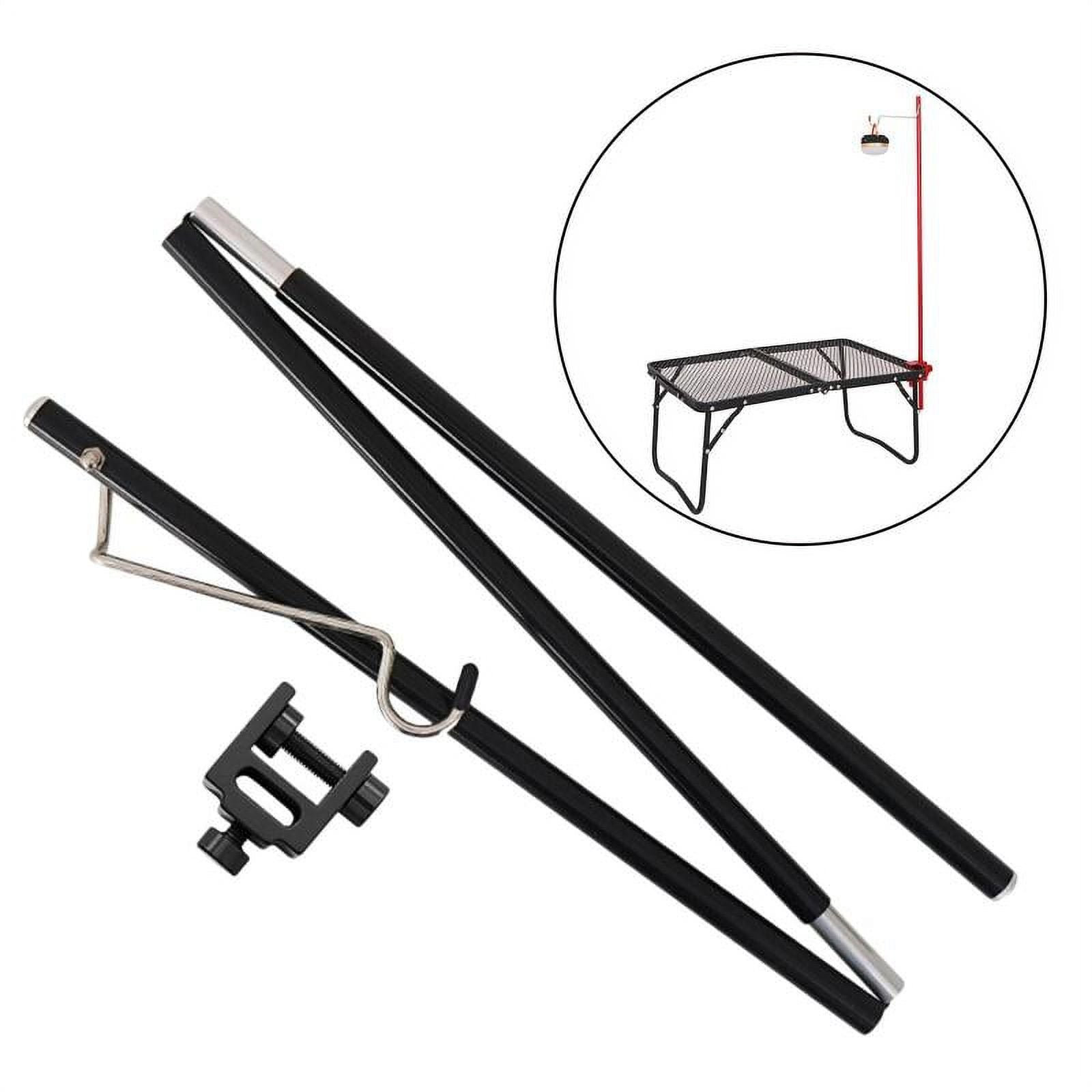 Black Folding Adjustable Camping Lamp Pole E252866