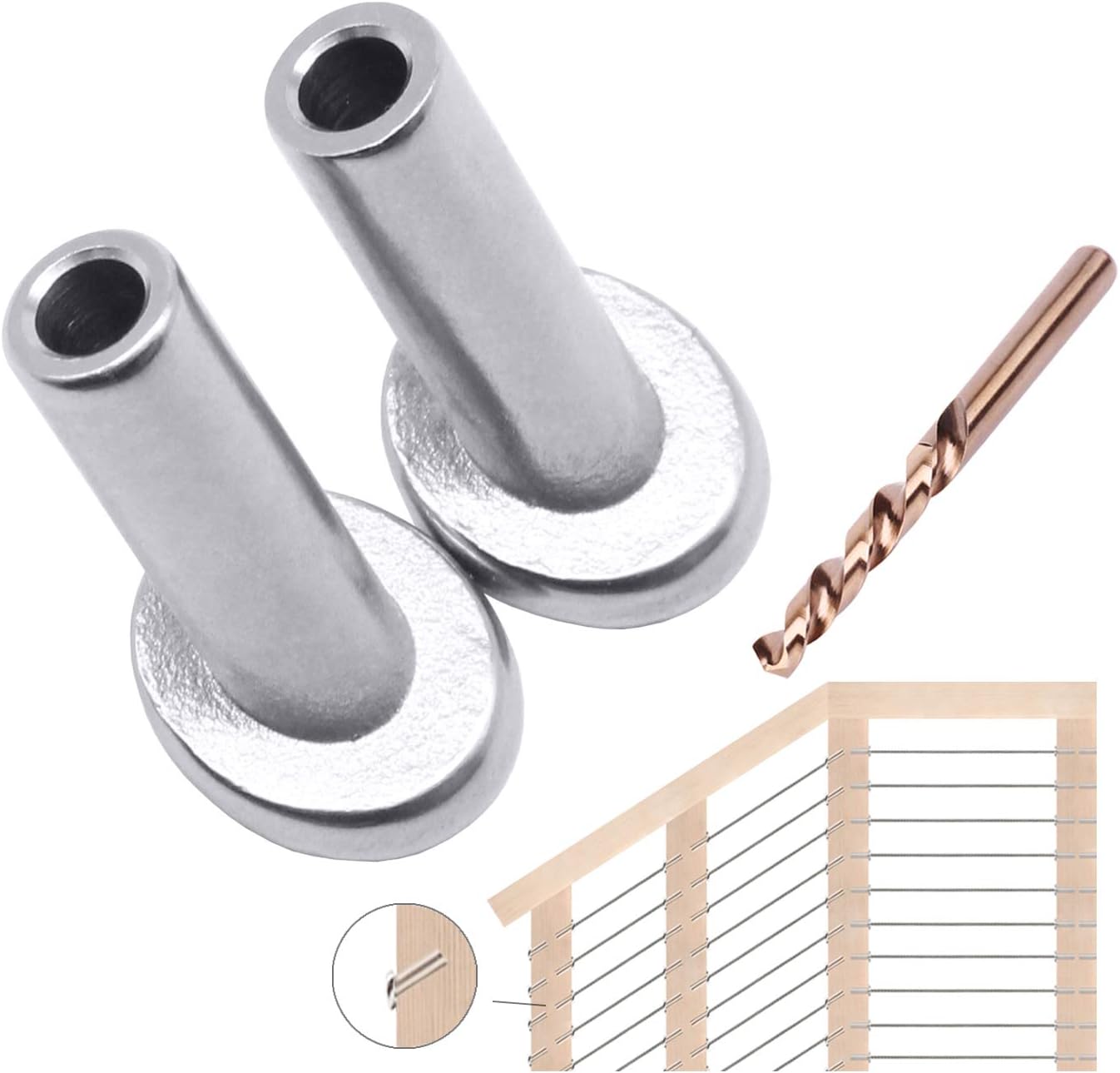 40 PCS 30 Degree Angle Cable Railing Corner Protector Sleeve for 5/32, 3/16 Wire Rope, T316 Stainless Steel G3184