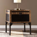 Antique Black Travel Trunk End Table O580416
