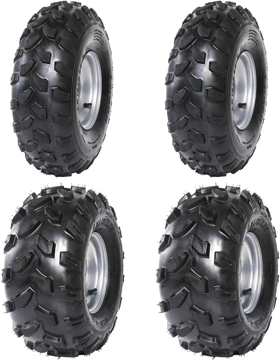 2Pcs 19x7-8 Front and 2Pcs 18X9.5-8 Rear Tubeless Wheel Tire With Rim V9545