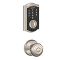 Satin Nickel Electronic Door Lock Deadbolt and Knob C34654