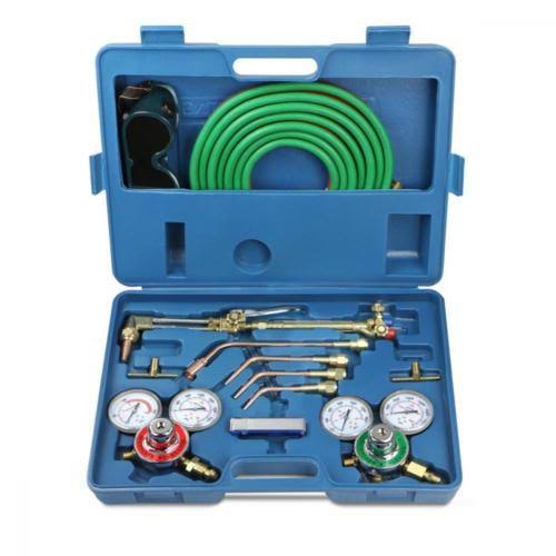 Blue Oxygen Acetylene Welding Cutting Torch Tool Kit with Regulator Twin Hose Carrying Case A81836