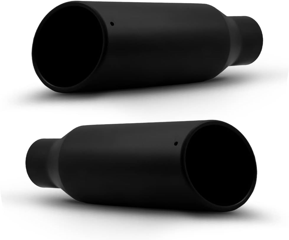 2PCS Black Stainless Steel Exhaust Tips Pack of 2 Y257074