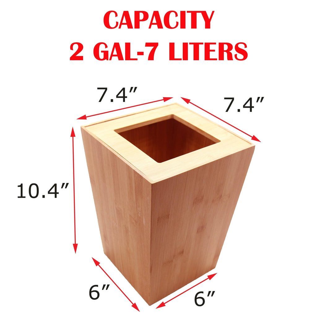 Bamboo 2 Gal Square Trash Can R494444