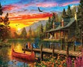 1000 Piece Jigsaw Puzzle Cabin Evening Sunset C5472