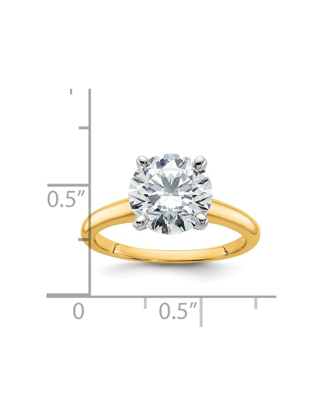 14K Yellow Gold Lab-Grown Diamond Solitaire Engagement Ring V786