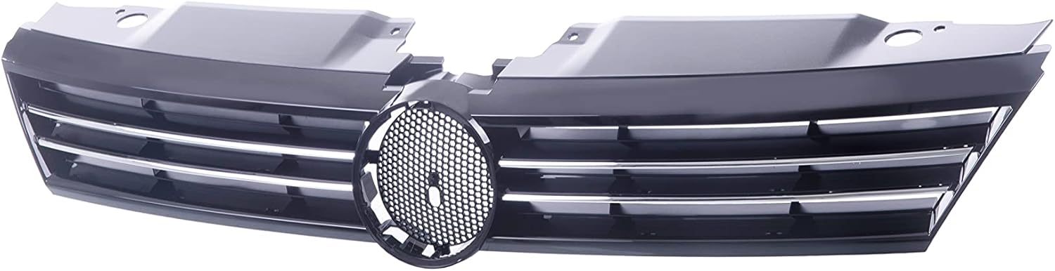 Front Grille Grill Assembly With Chrome Shell Molding With Black Insert Pack of 2 V21766