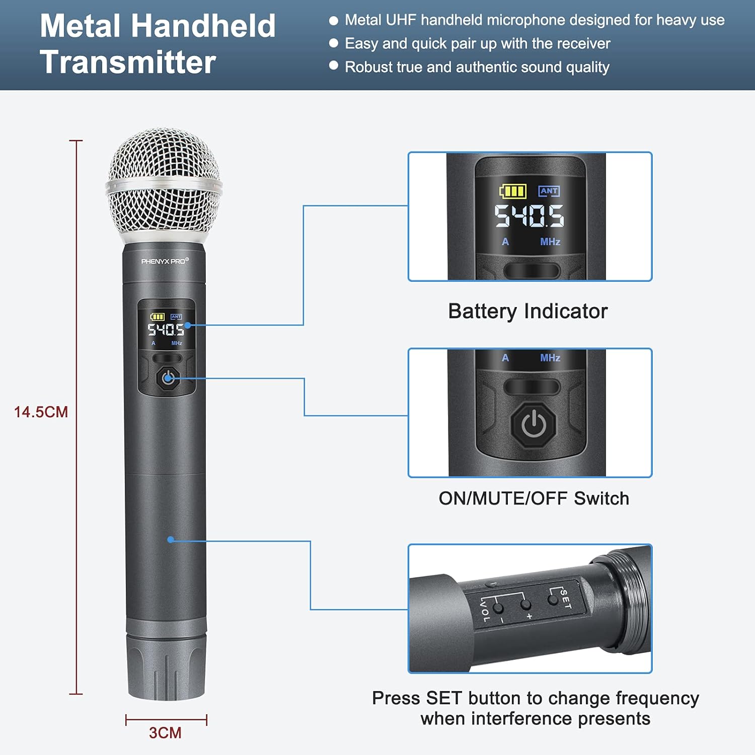 UHF Wireless Handheld Microphone System with Case P349664