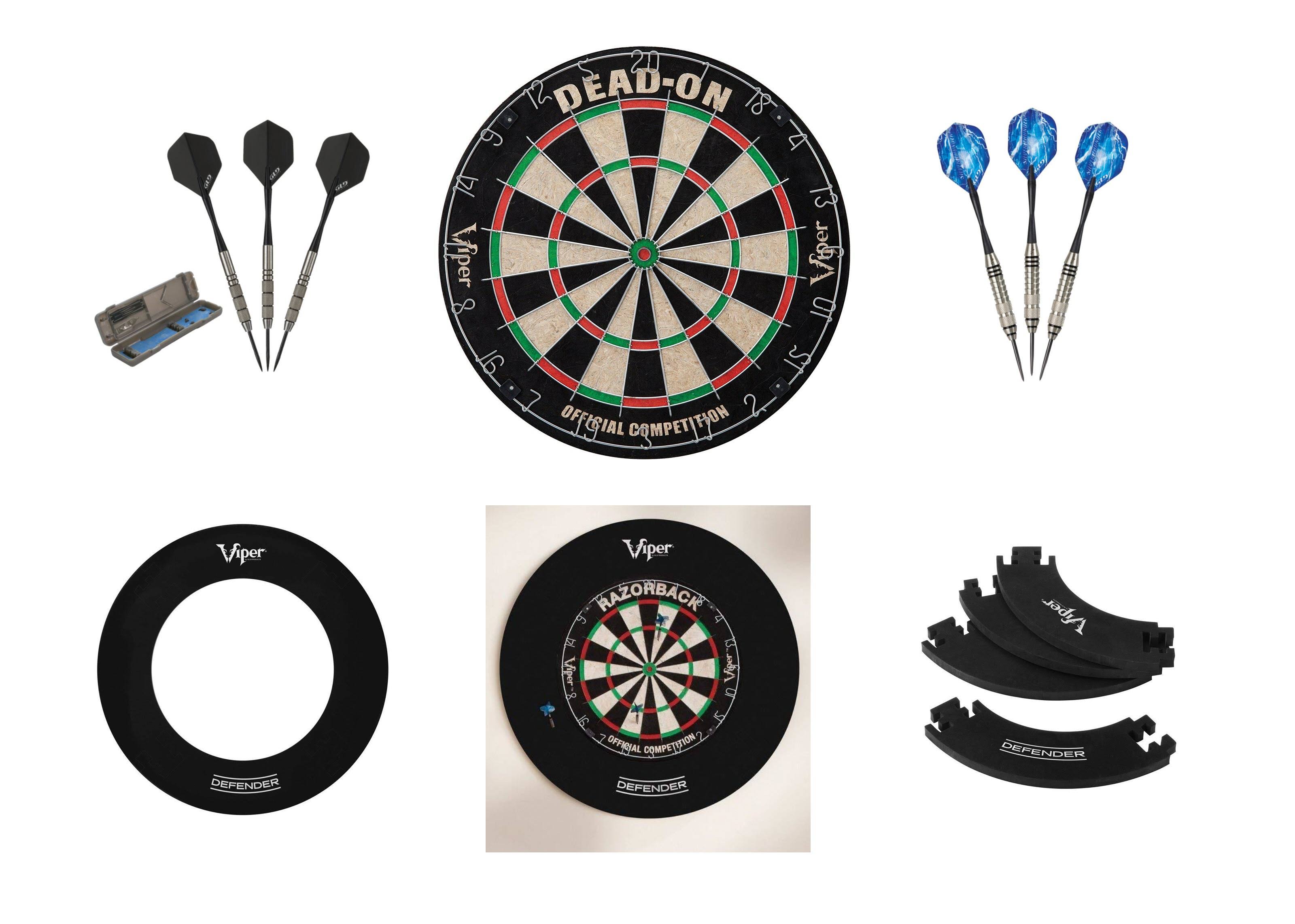 Dartboard with Wall Dart Protector and Steel Tip Darts J341698