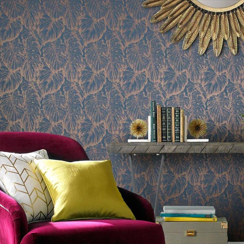 Tropical Pearl and Gold Wallpaper E165