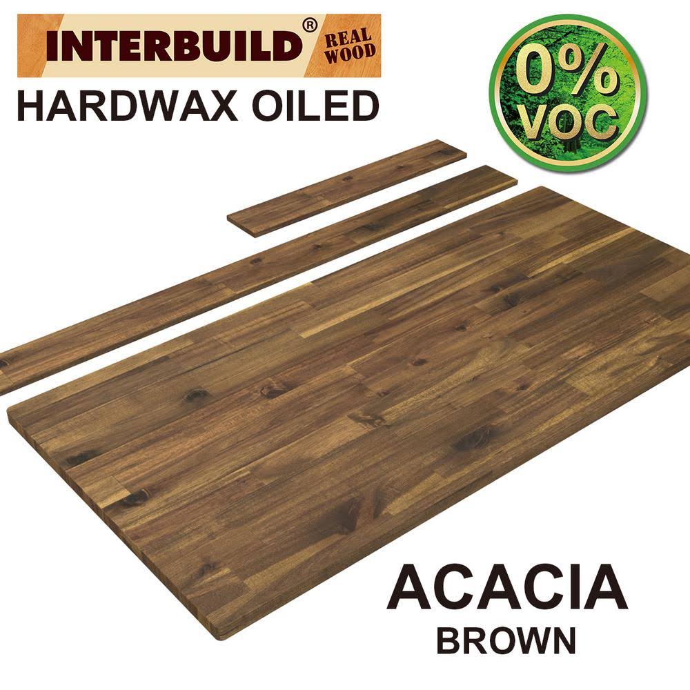 Brown Acacia Vanity Top with Backsplash N606