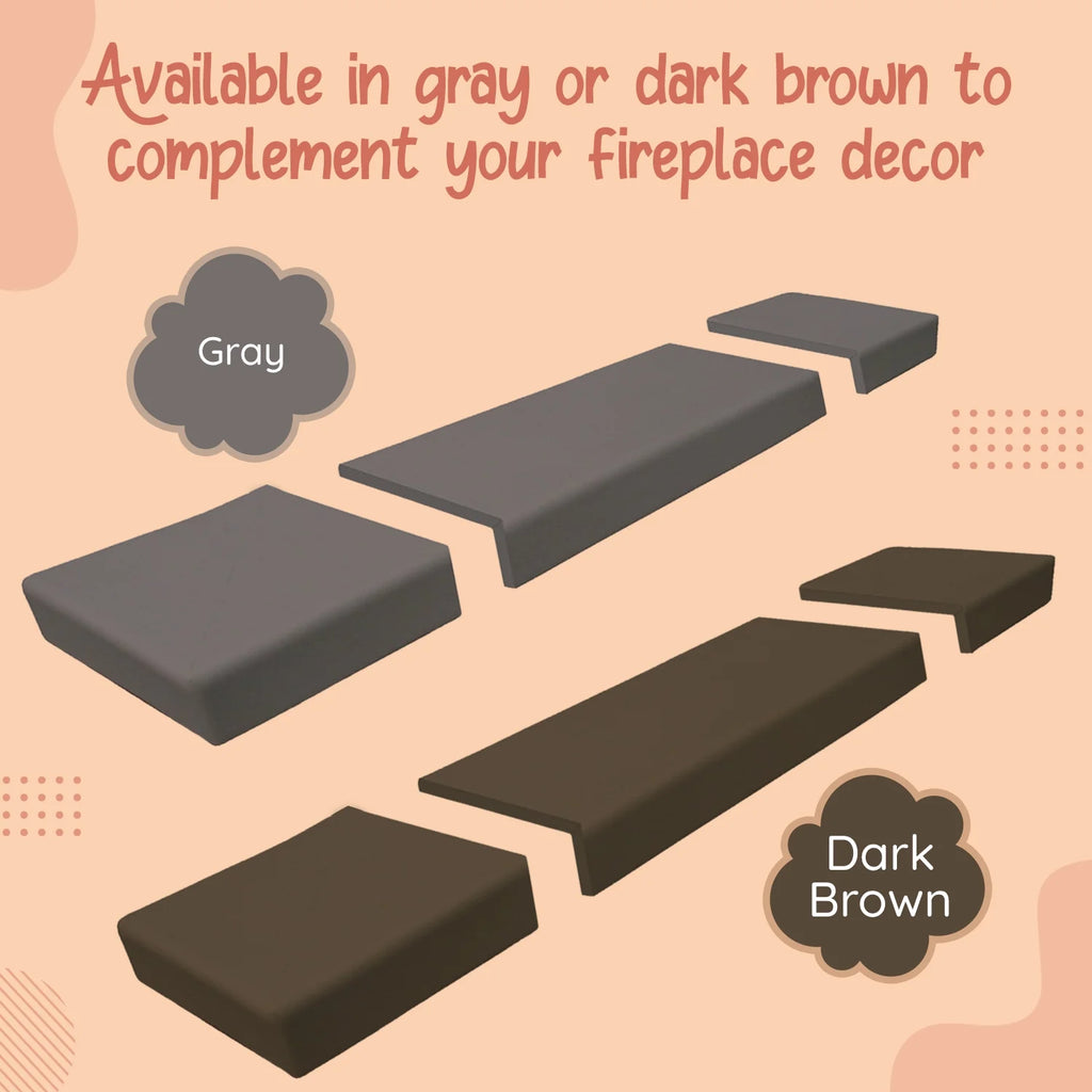 Gray Foam Fireplace Hearth Guard Bumper Pad D16646