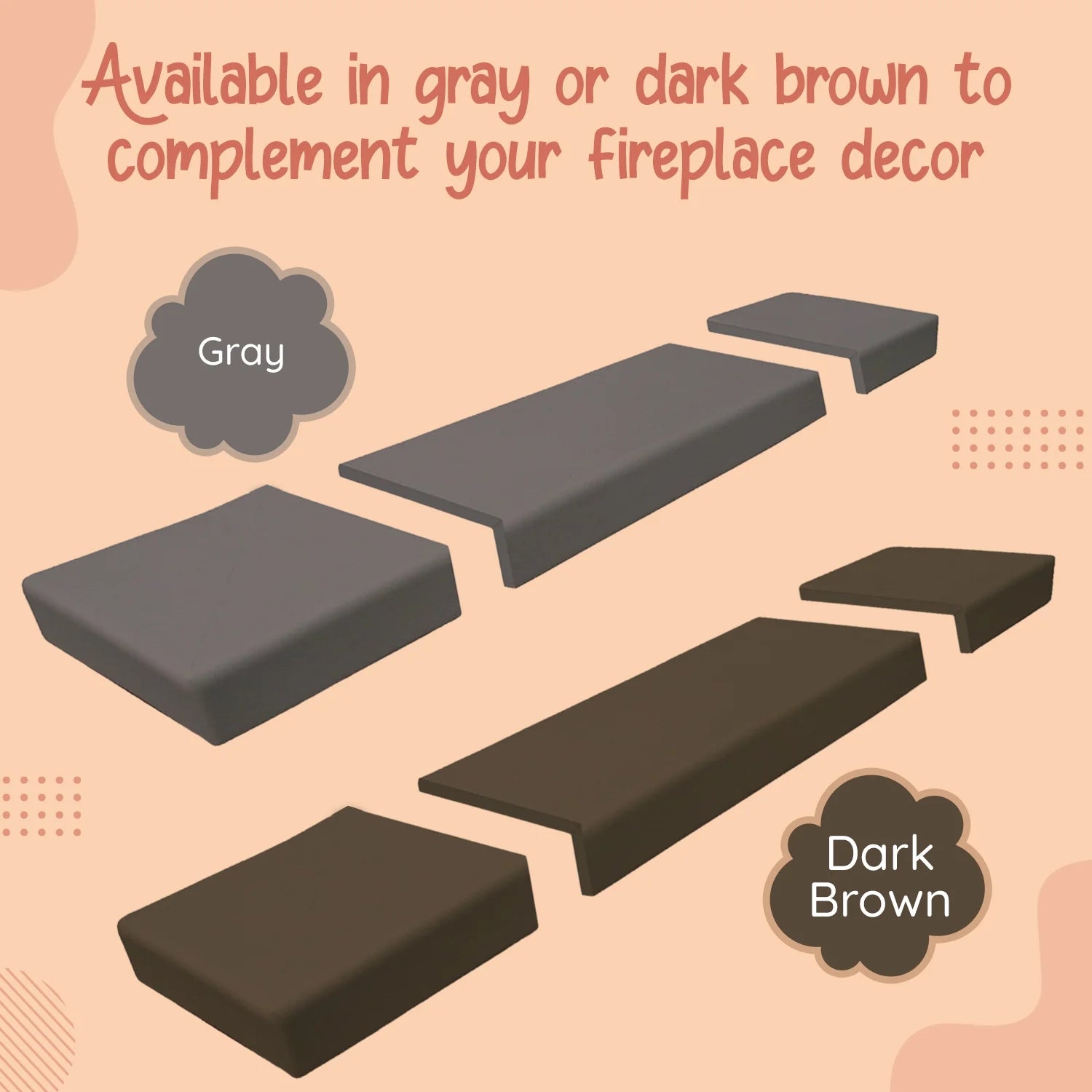 Gray Foam Fireplace Hearth Guard Bumper Pad D16646