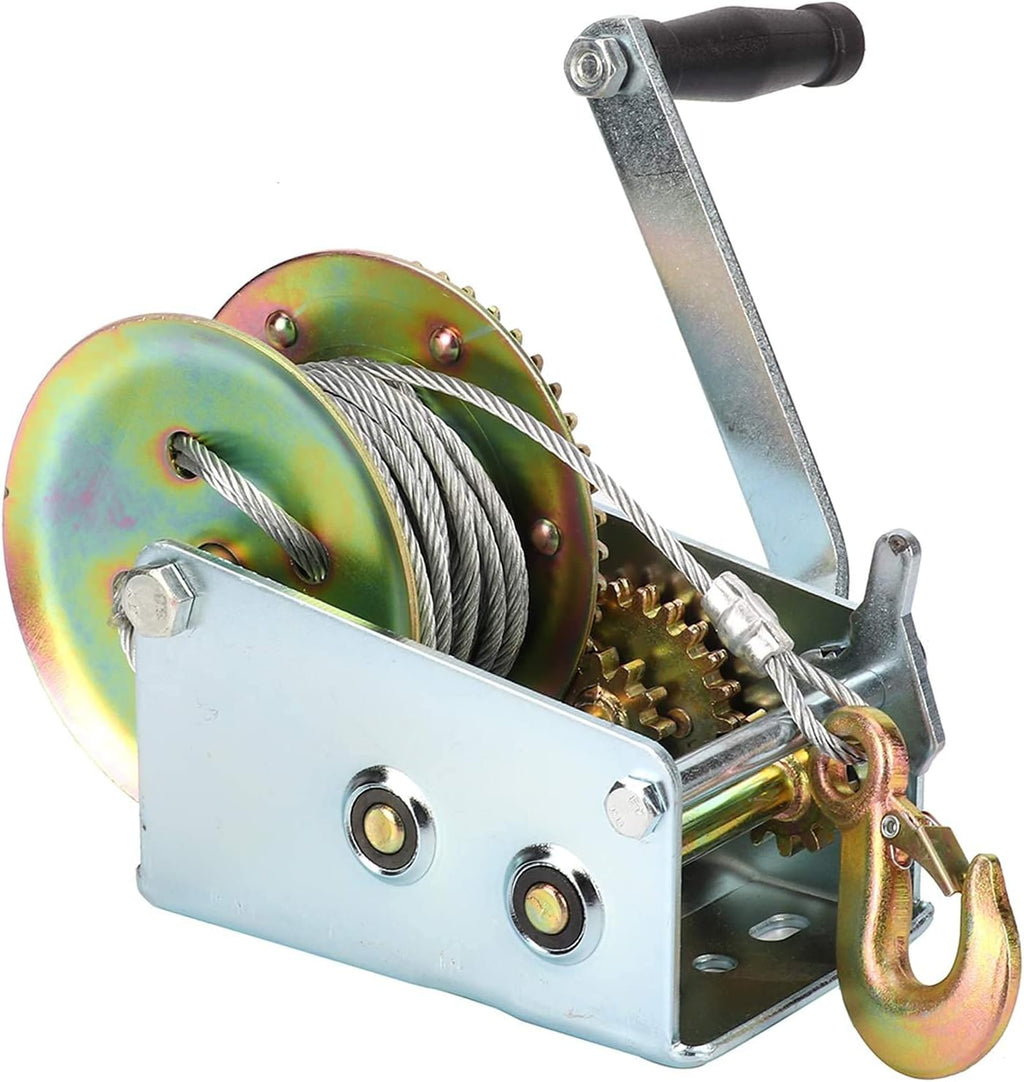 2500lbs Capacity Hand Winch with 32ft Steel Wire, Pack of 2 S9685