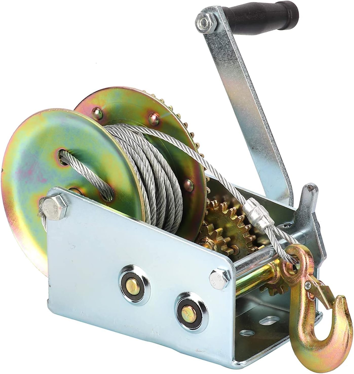 2500lbs Capacity Hand Winch with 32ft Steel Wire, Pack of 2 S9685