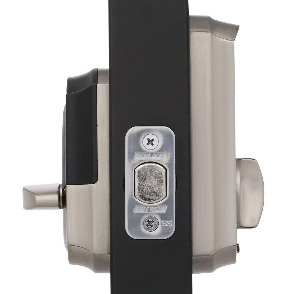 Satin Nickel Electronic Door Lock Deadbolt and Knob C34654