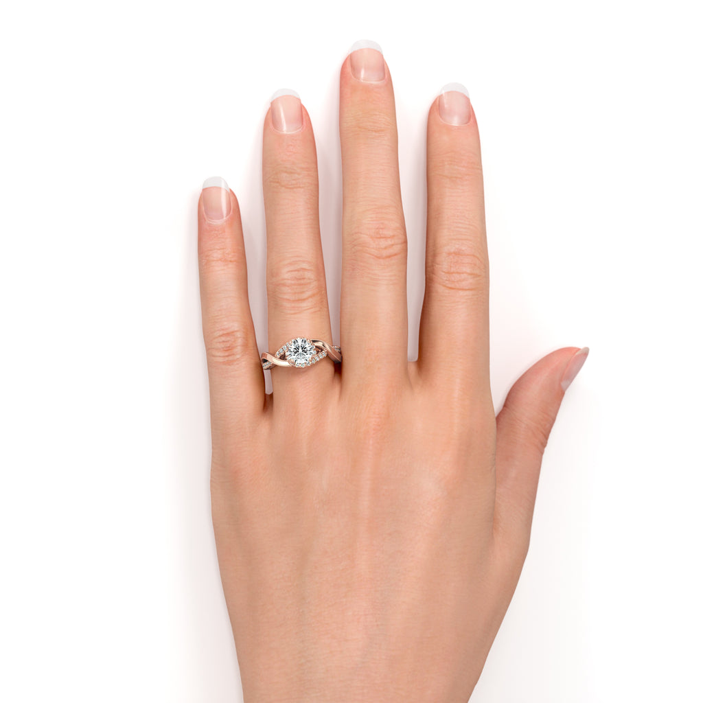 10K Rose Gold Twisted Band Engagement Ring X562808