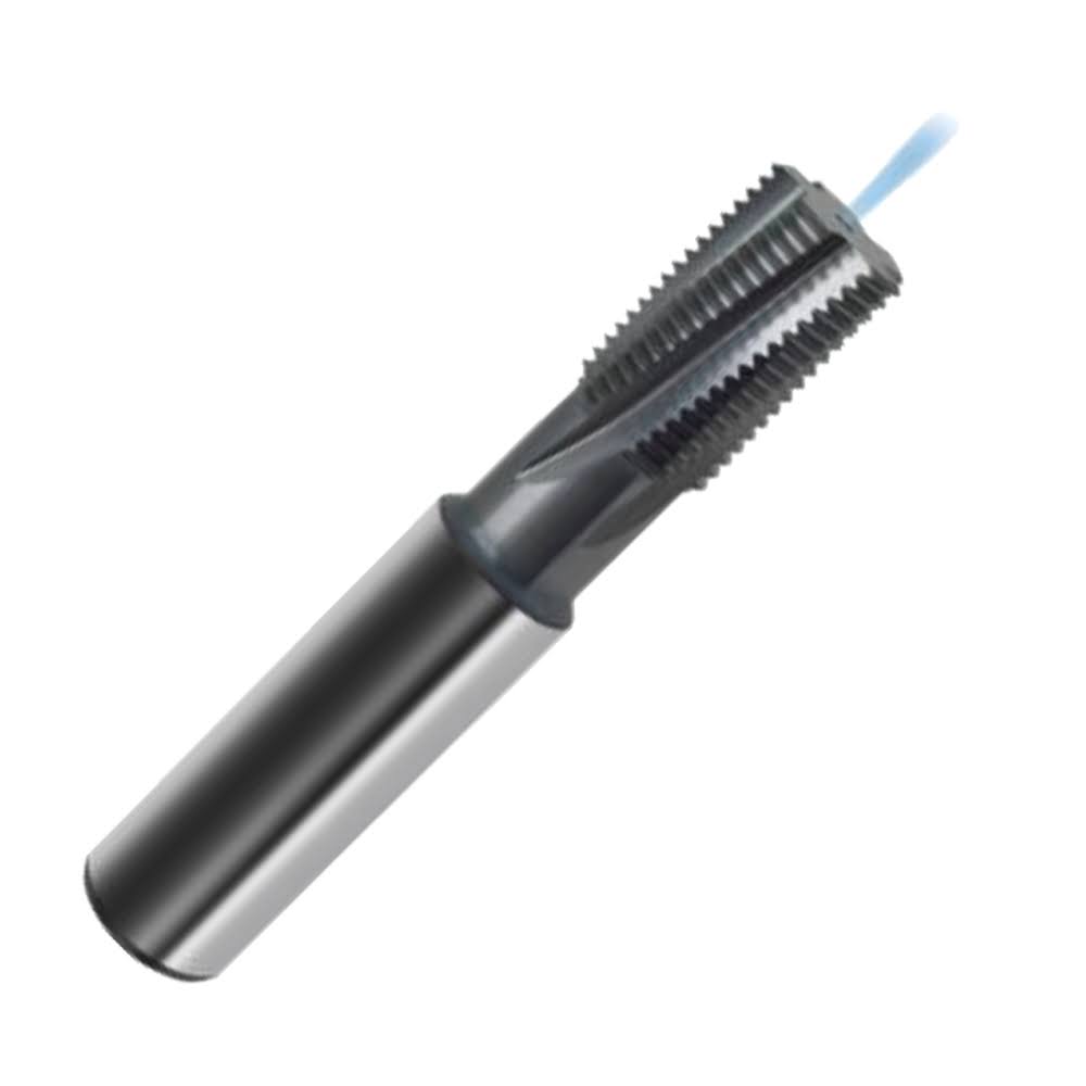 5/8-24 Internal 24 TPI 12mm Shank 4-Flute RH Solid Carbide Helical Flute Thread Mill A733347