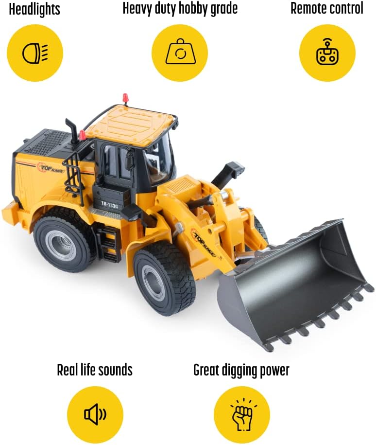 2.4Ghz RC Construction Front Loader Toy Truck with Metal Shovel, Pack of 2 Q7128