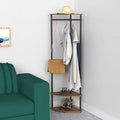 4 Hook Freestanding Coat Rack Storage in Brown/Black D21548
