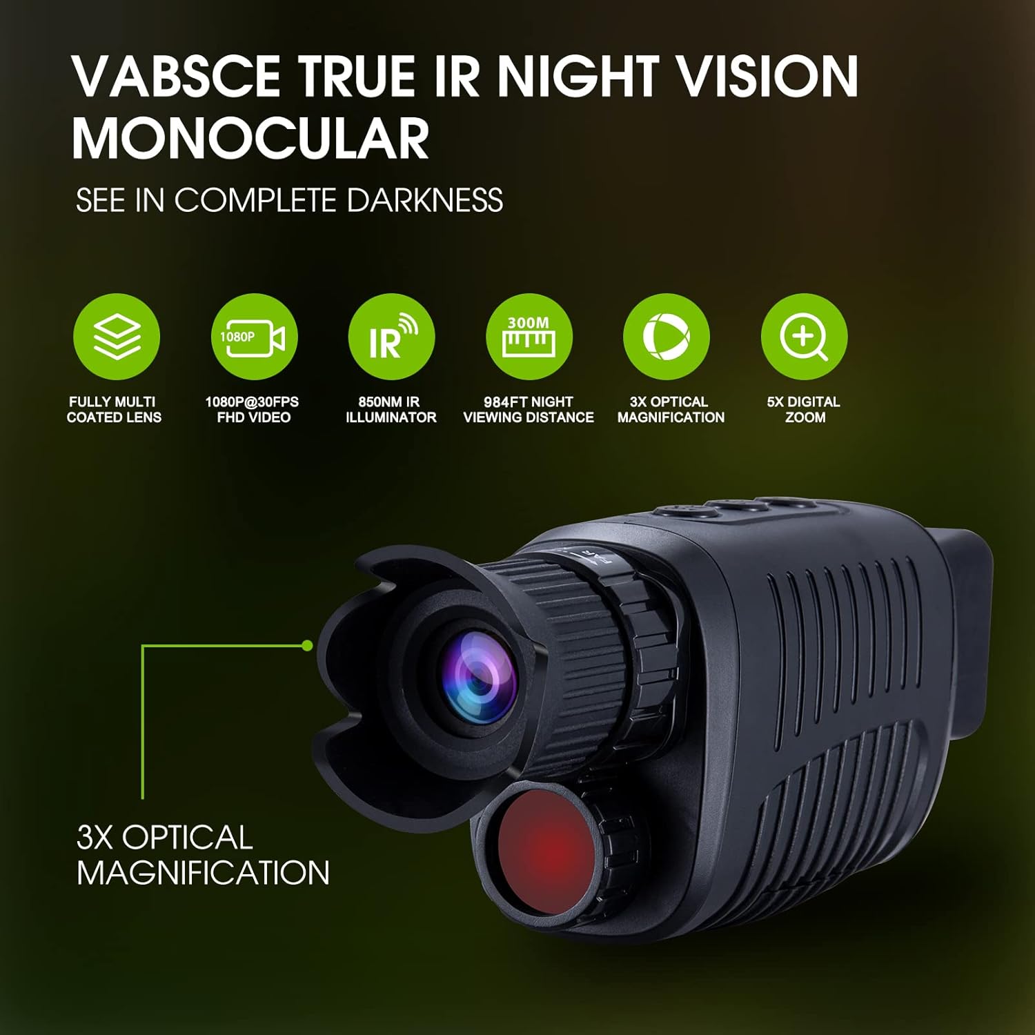 Digital Night Vision Monocular with 32 GB Micro SD Card K205