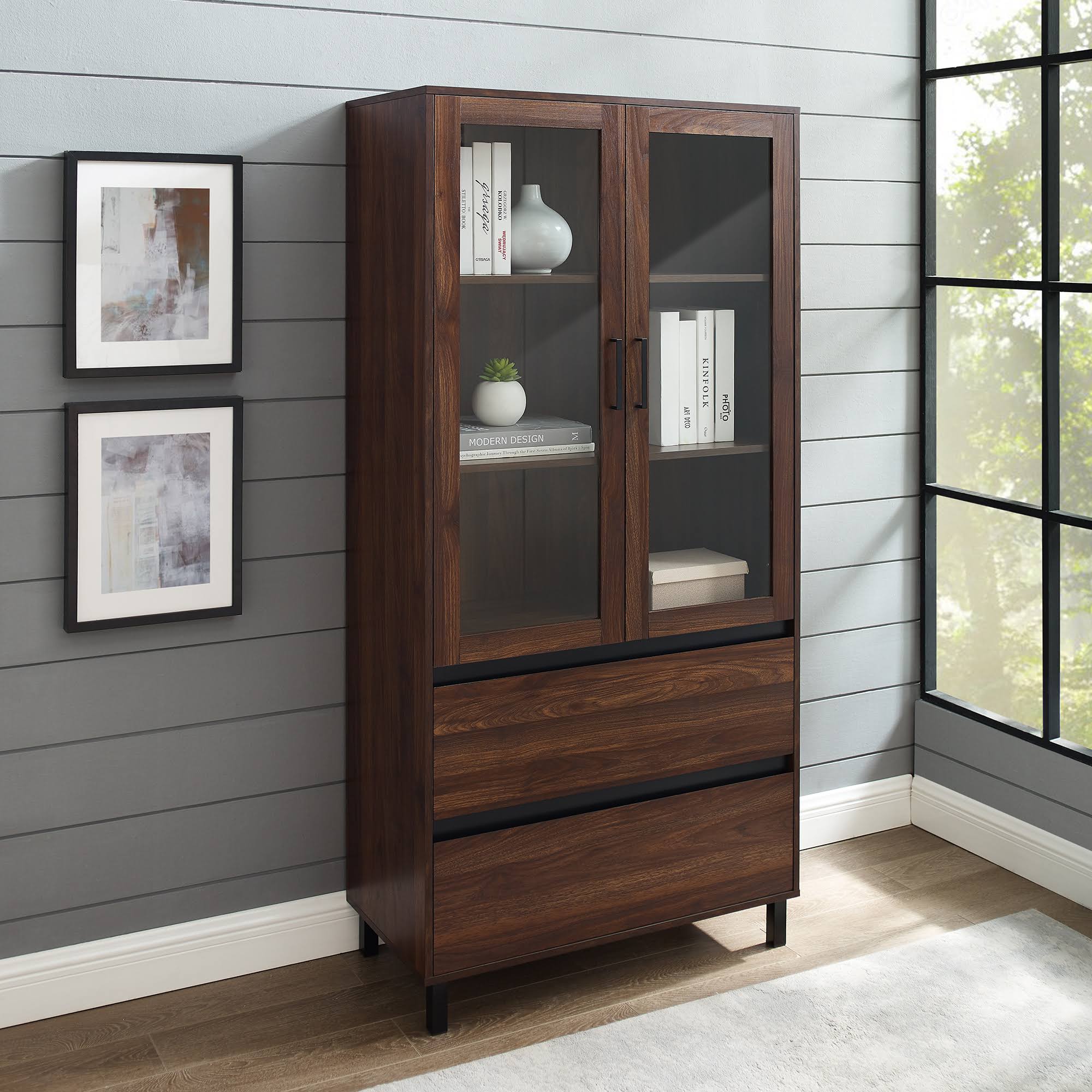Glass Door Storage Hutch N983