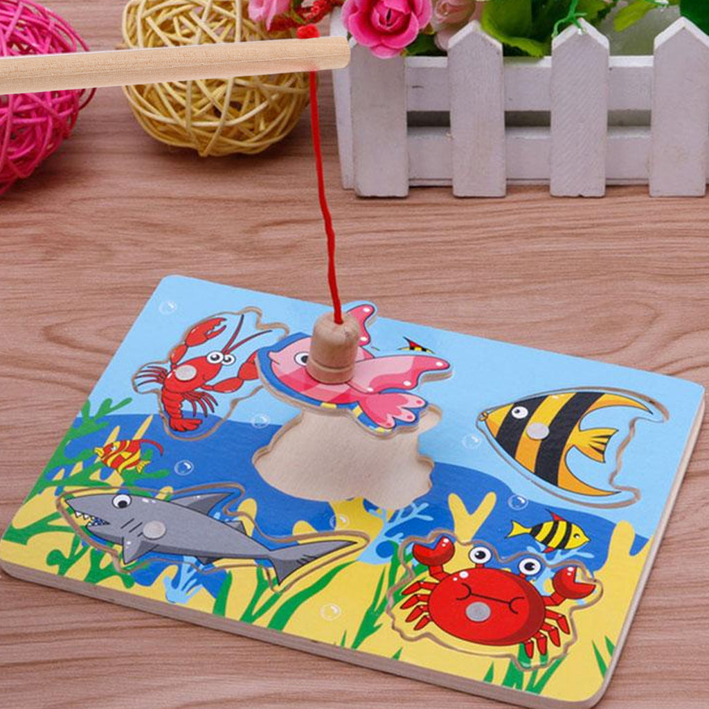 3pcs Kids Magnetic Wood Fishing Rod Toys P69276