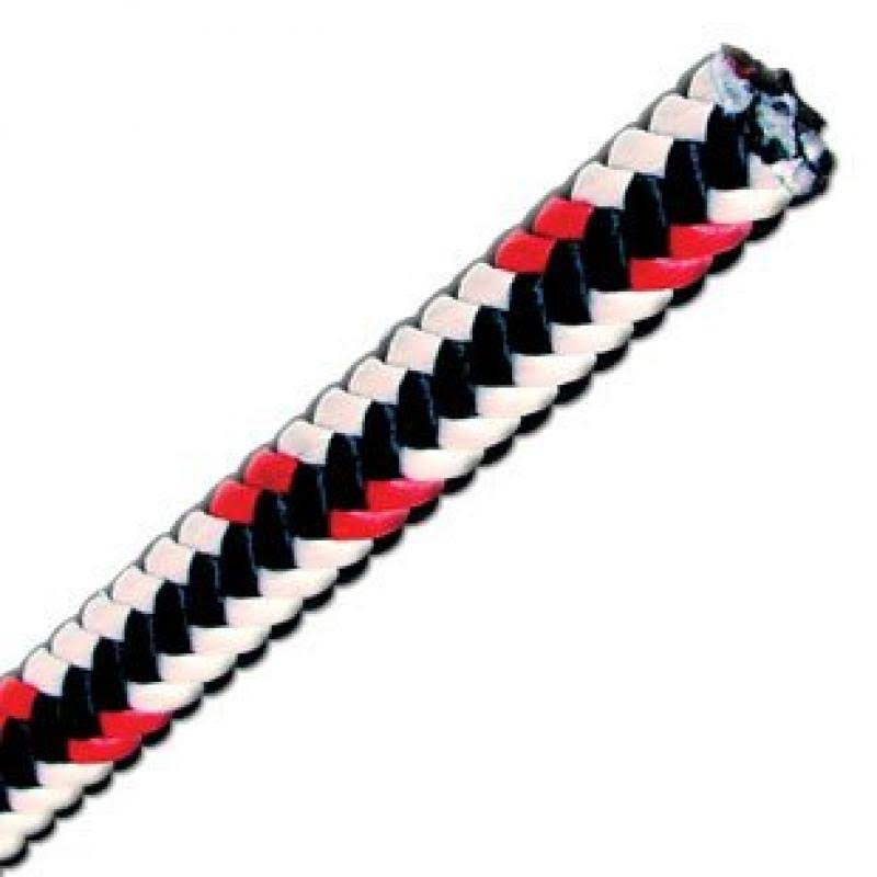 Black/Red/White 16 Strand Climbing Rope W92113