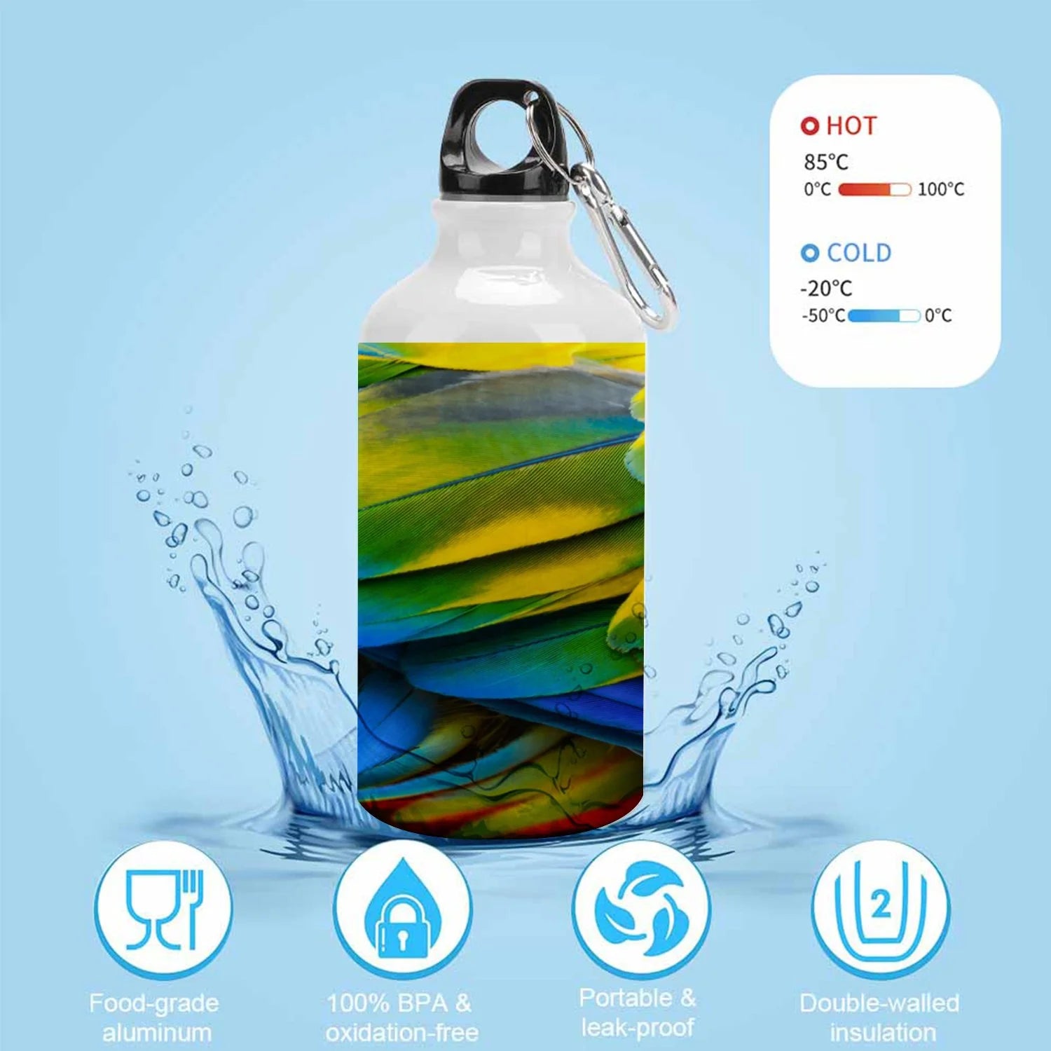 400ml Sport Aluminum Water Bottle with Twist Cap Q496546