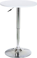 White and Chrome Metal Adjustable Pub Table F888