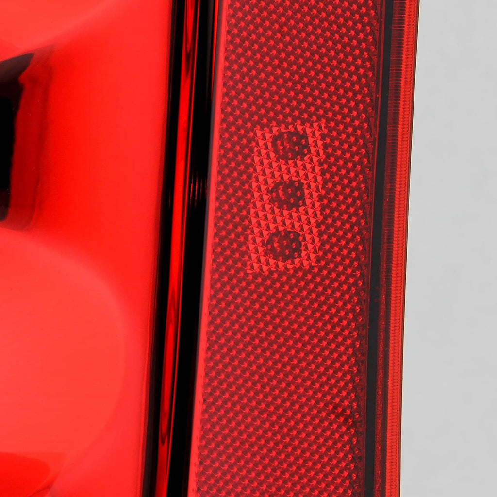 LED Chrome Red Clear Tail Brake Lights Pair B4685