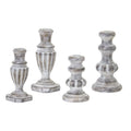 Candle Holder Set of 4 Resin Stone Powder T781