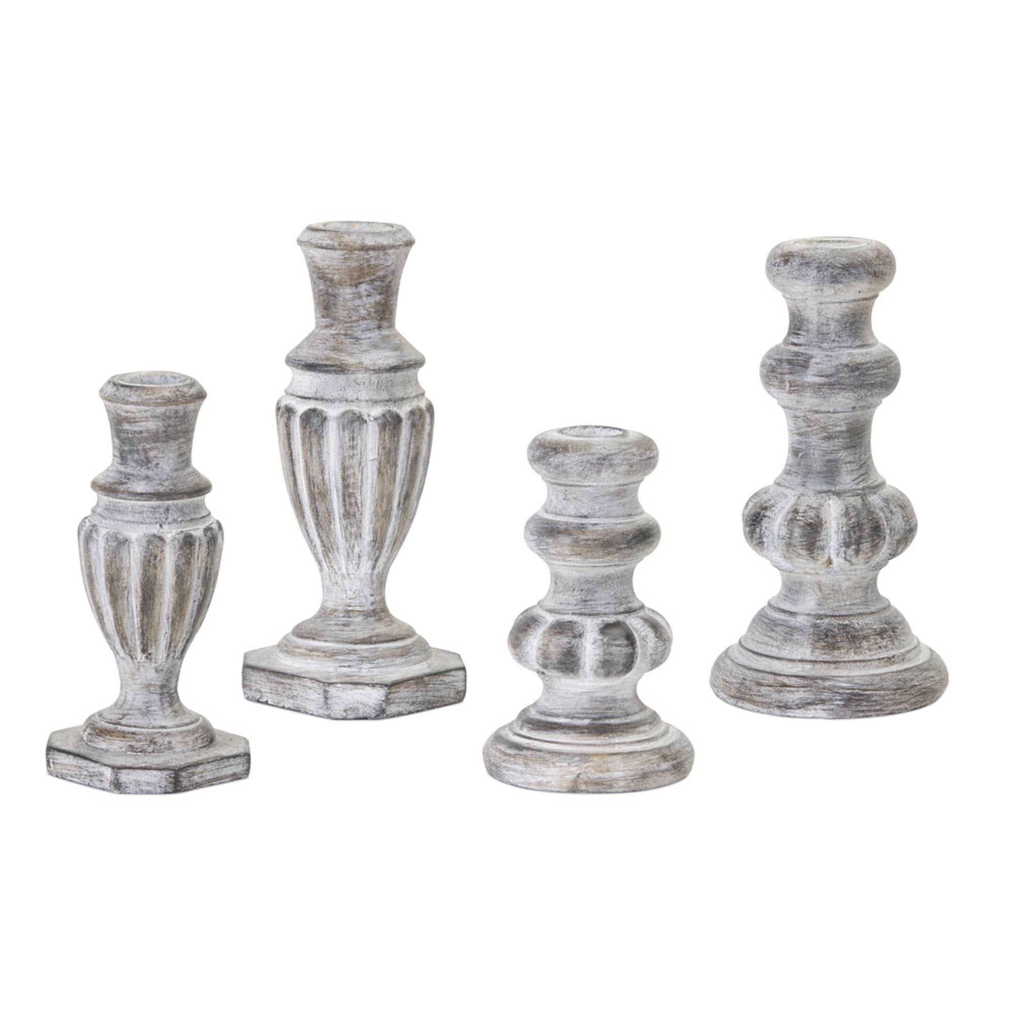 Candle Holder Set of 4 Resin Stone Powder T781