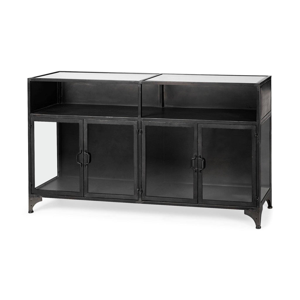 Black Metal Glass Door Display Cabinet Z355160