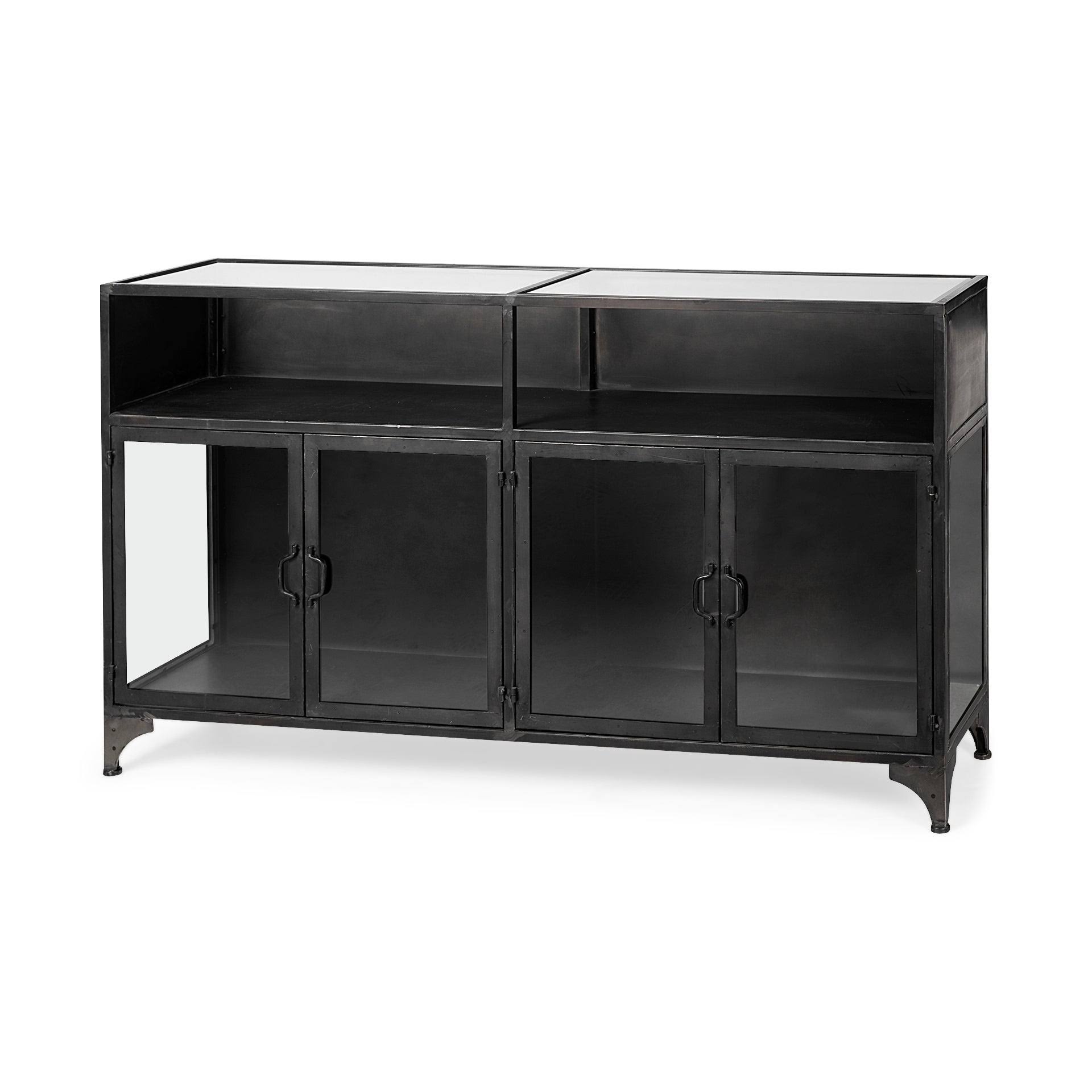 Black Metal Glass Door Display Cabinet Z355160