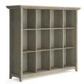 12 Cube Solid Wood Storage in Distressed Grey E629