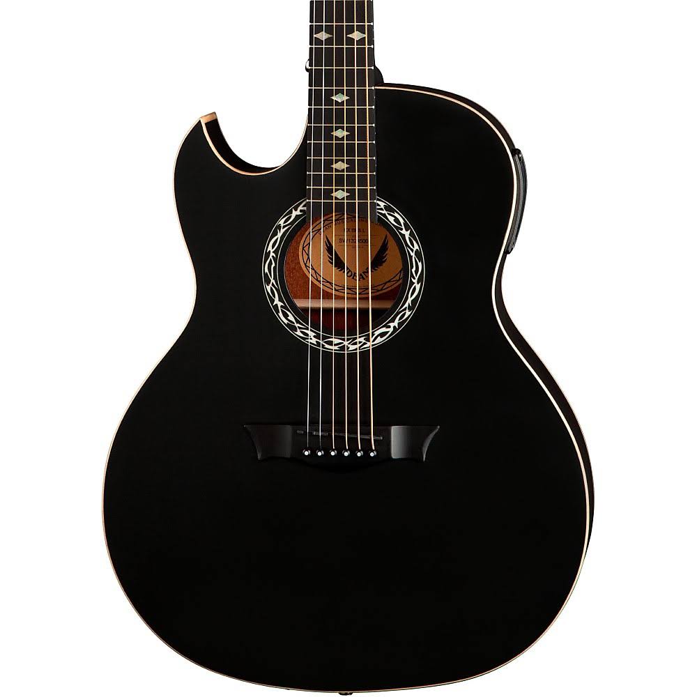 Black Satin Left-Handed Acoustic-Electric Guitar U972