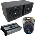 Dual 10 Loaded Vented Port Sub Box Enclosure with Amplifier U4928
