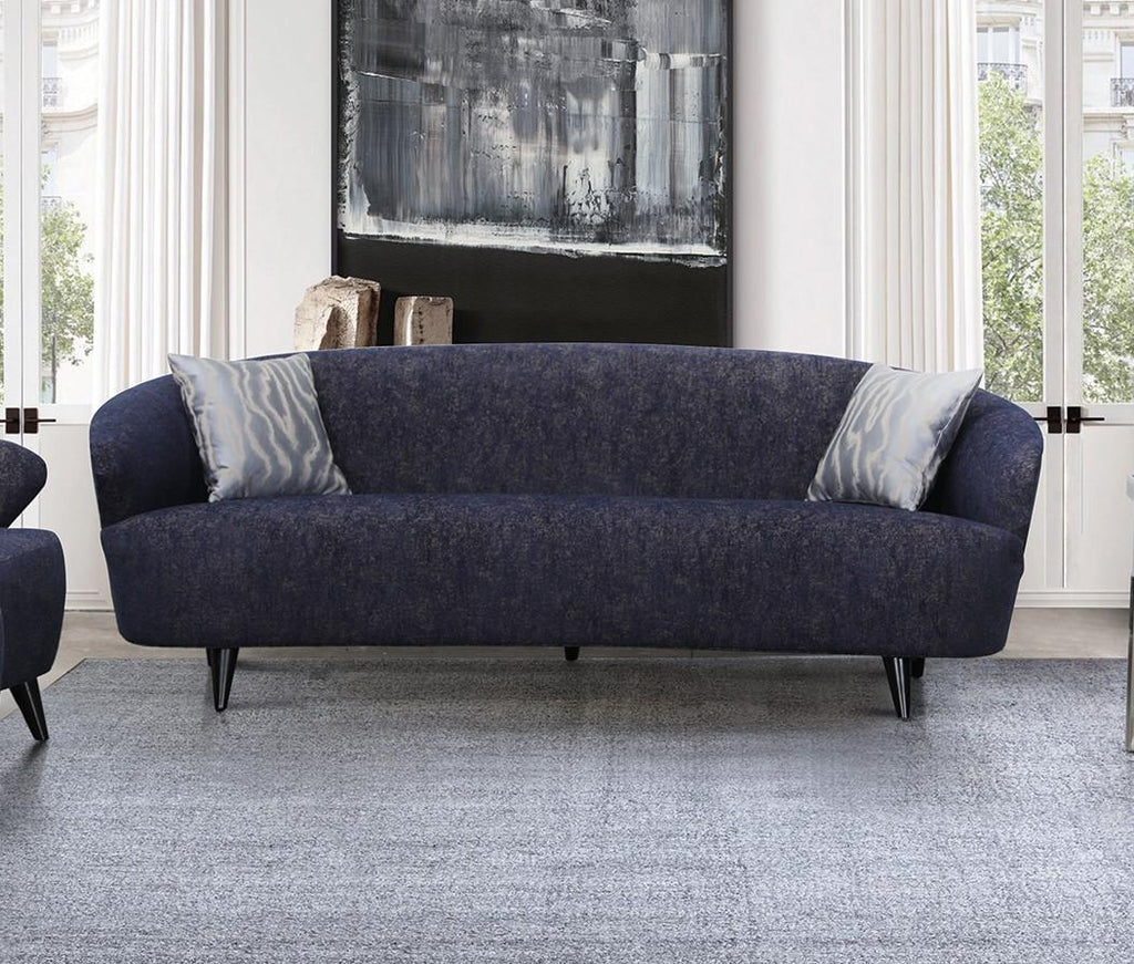 Dark Blue Linen Sofa and Loveseat Set 2 Pcs D982