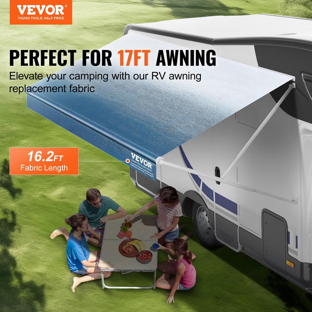17' RV Awning Replacement Waterproof 16oz PVC Fabric V6189