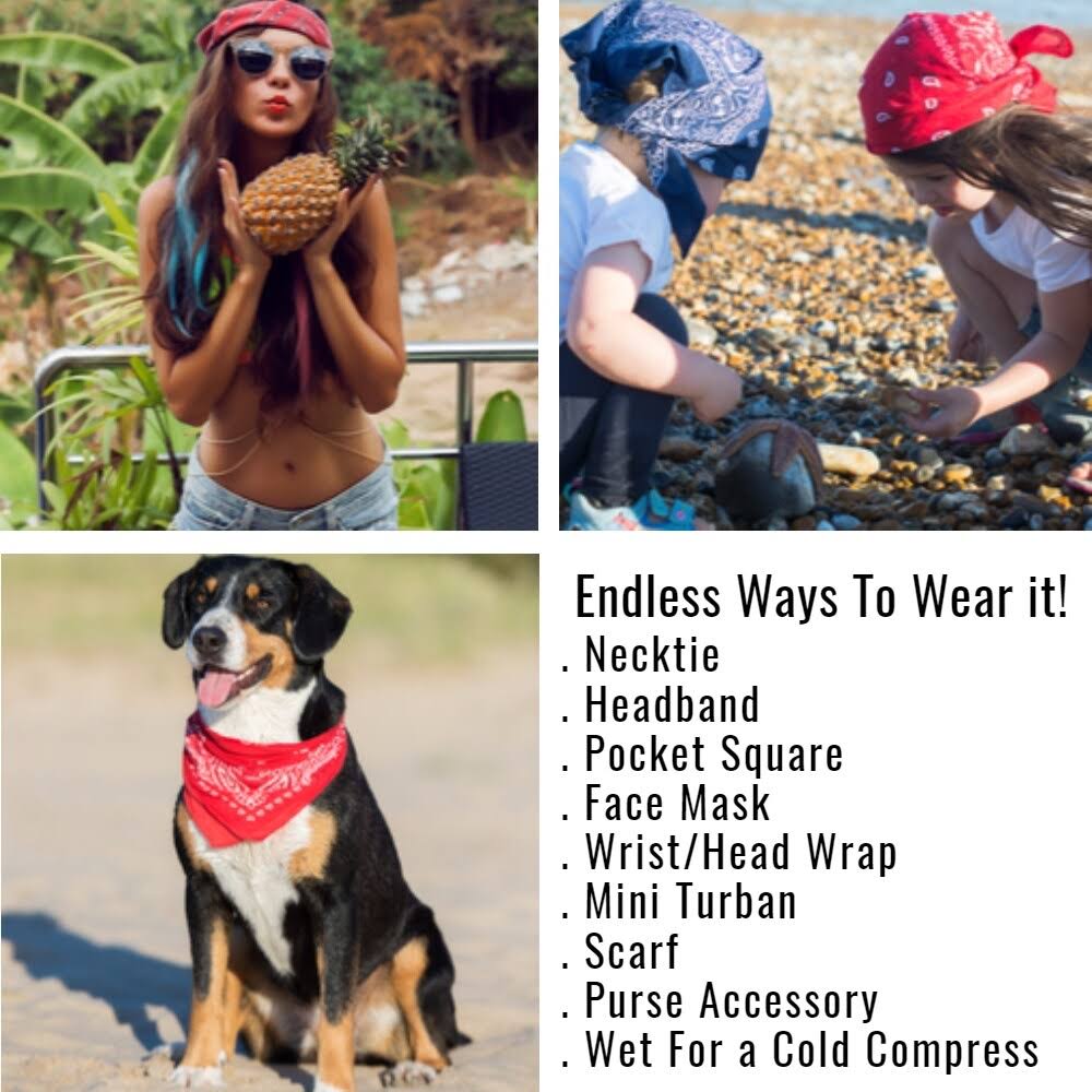 96 Pack Black 100% Polyester Bandanas P65376